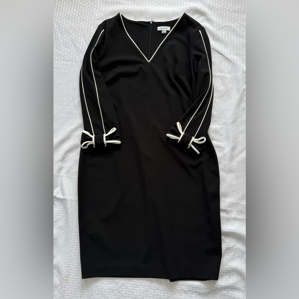 Calvin Klein Black Dress with White Accents
